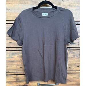 Mate The Label Women's Sz L Charcoal Organic Cotton Classic T Short Sleeve